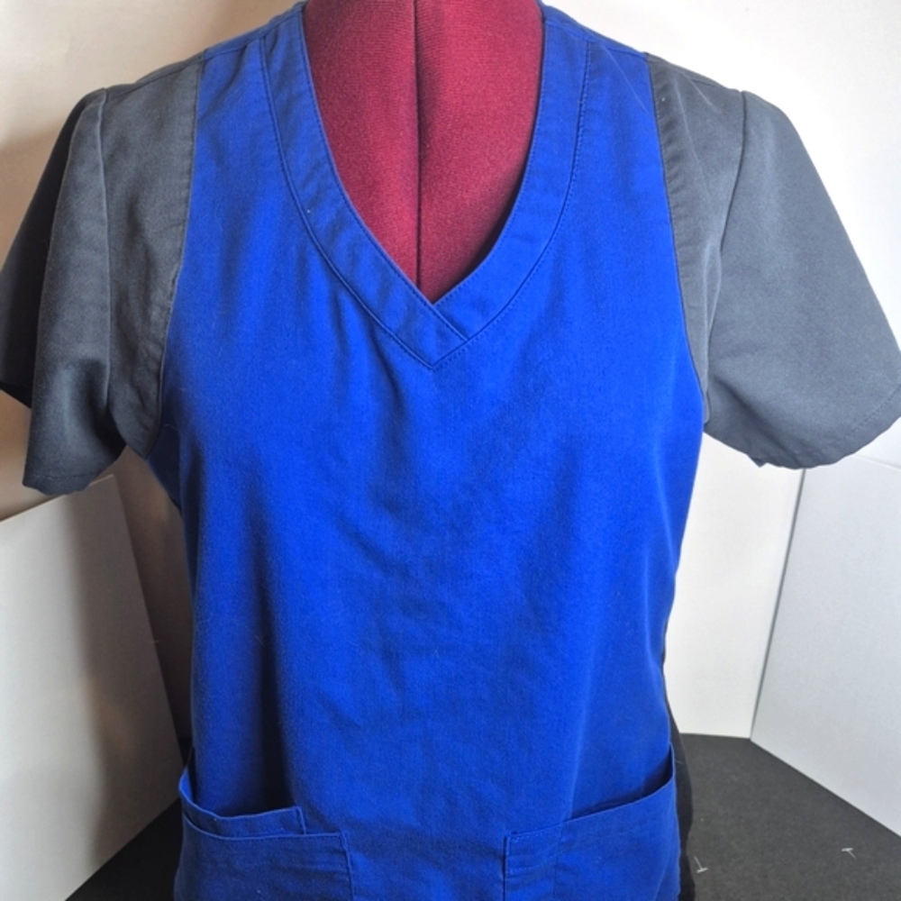 Grey's Anatomy Blue and Gray Women's Scrub Top